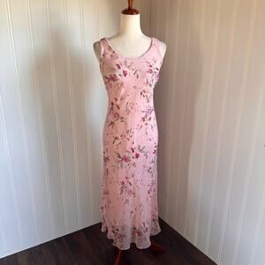 Vintage 90s/Y2K Pink Floral Maxi Dress 4P